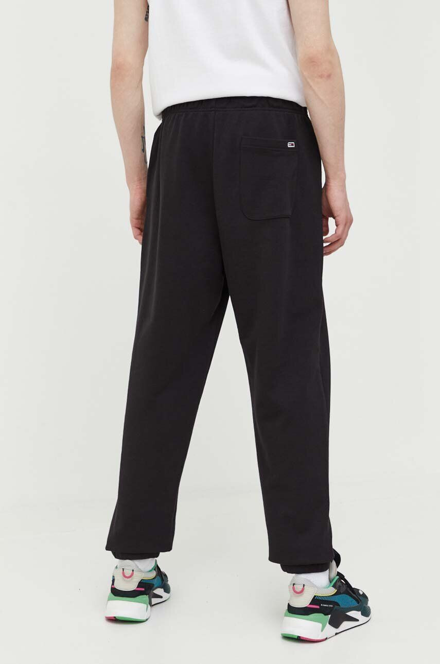 Tommy Jeans pantaloni de trening din bumbac culoarea negru cu imprimeu - Pled.ro