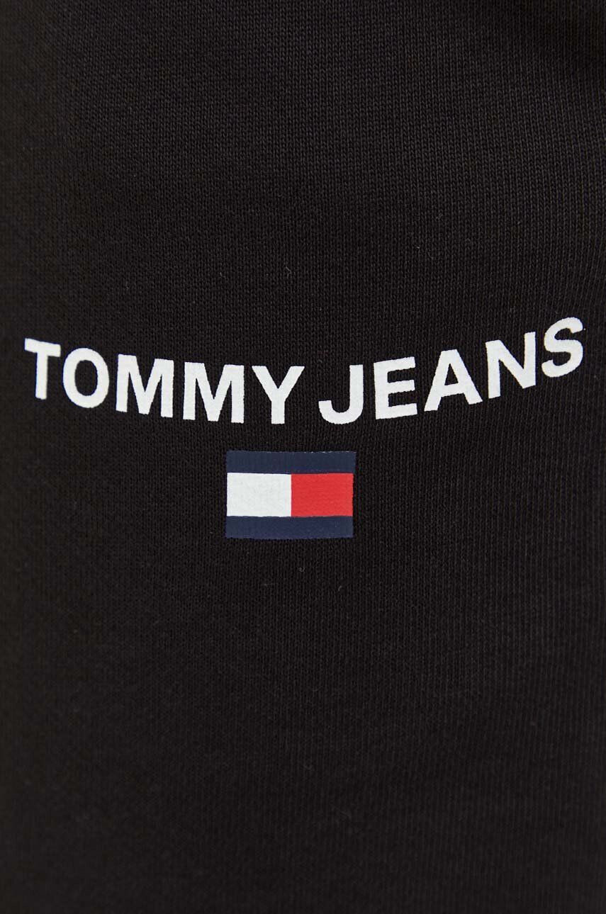 Tommy Jeans pantaloni de trening din bumbac culoarea negru cu imprimeu - Pled.ro