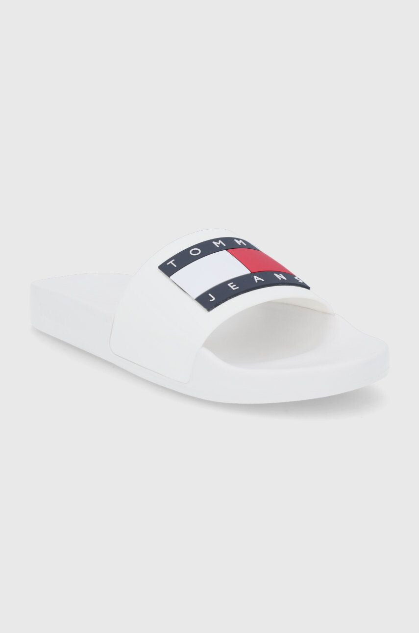 Tommy Jeans papuci femei culoarea alb - Pled.ro