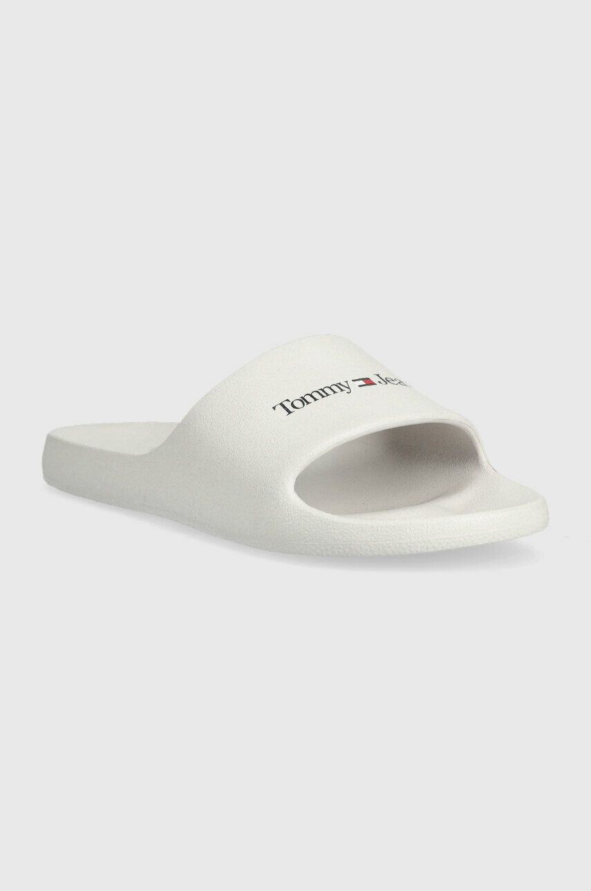 Tommy Jeans papuci ENTRY POOL SLIDE femei culoarea alb EN0EN02106 - Pled.ro