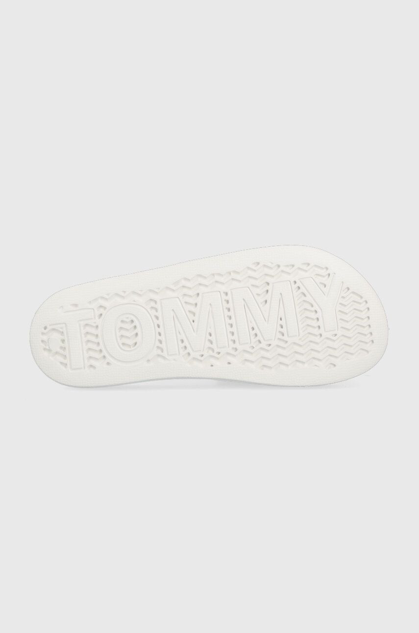 Tommy Jeans papuci Woven Poolslide femei culoarea alb - Pled.ro