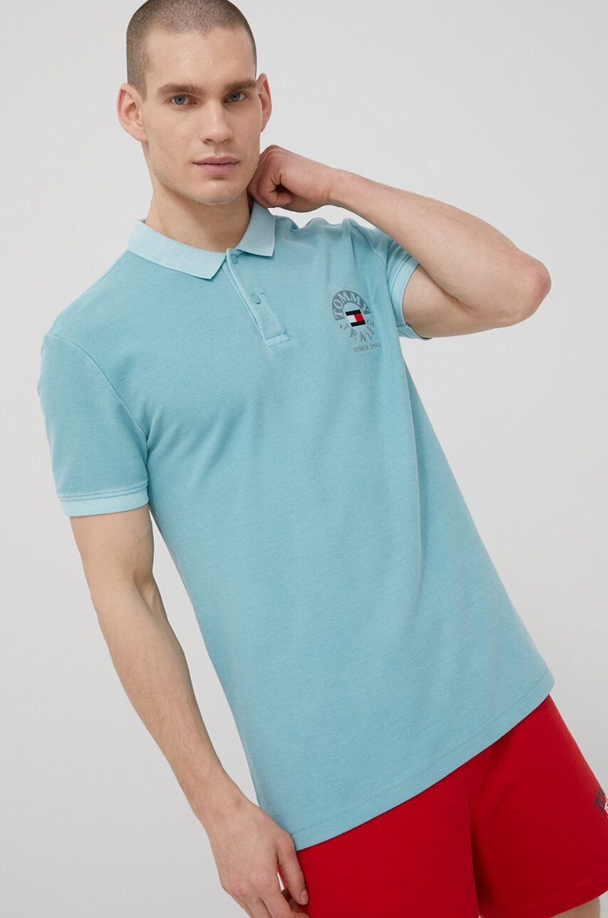 Tommy Jeans polo de bumbac neted - Pled.ro