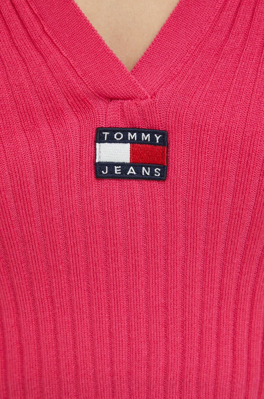 Tommy Jeans pulover femei culoarea roz - Pled.ro