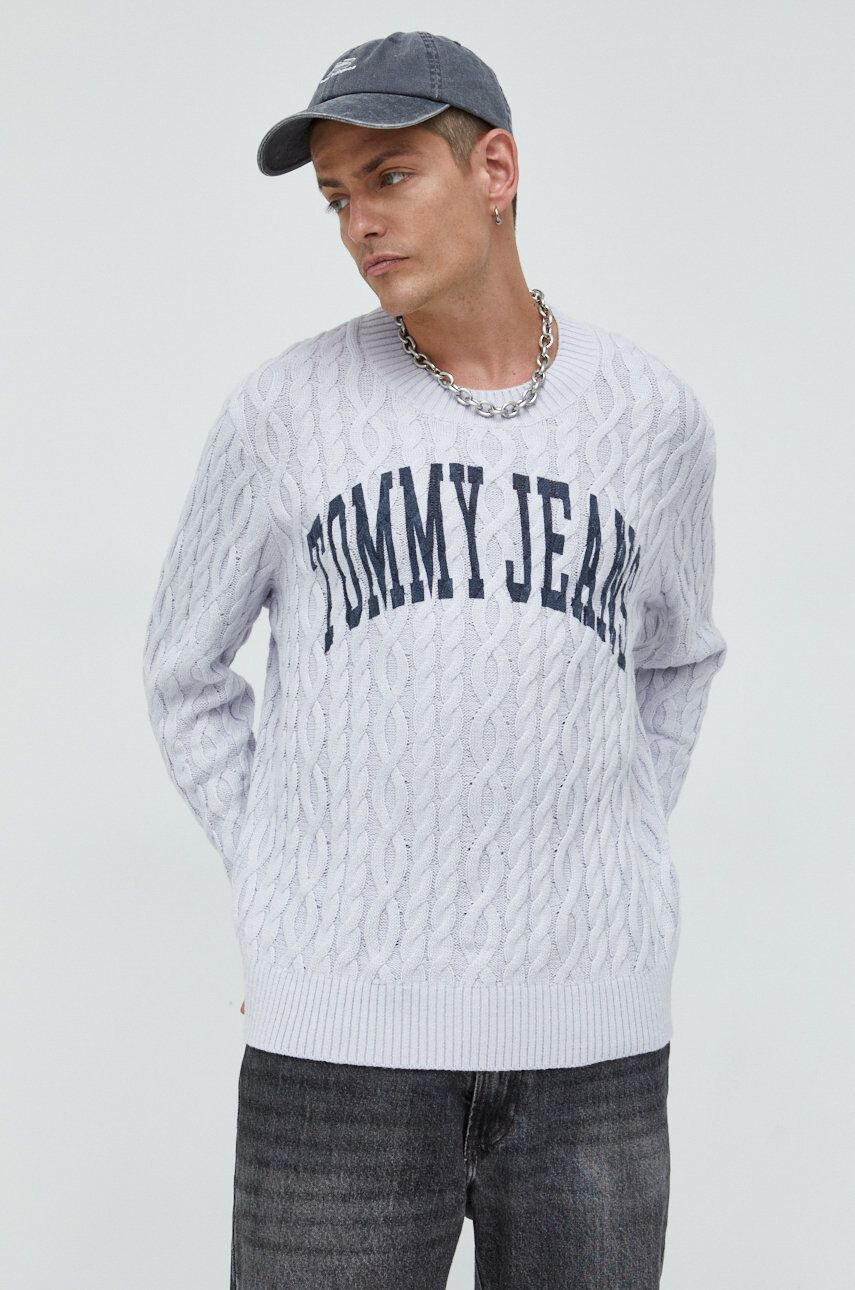 Tommy Jeans pulover barbati culoarea gri - Pled.ro