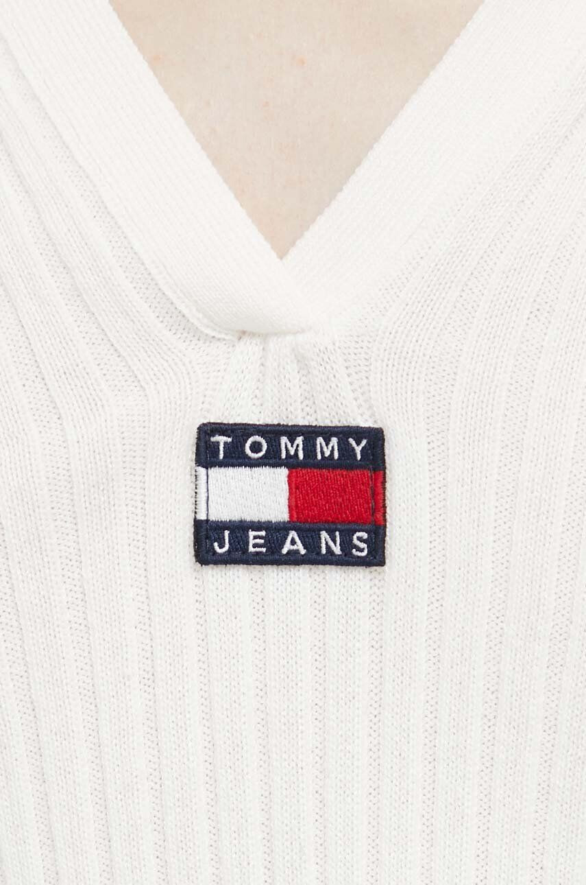 Tommy Jeans pulover femei culoarea verde light cu guler - Pled.ro