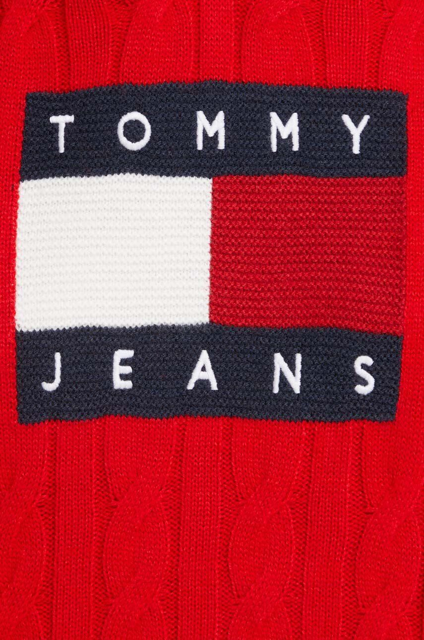 Tommy Jeans pulover femei culoarea rosu - Pled.ro