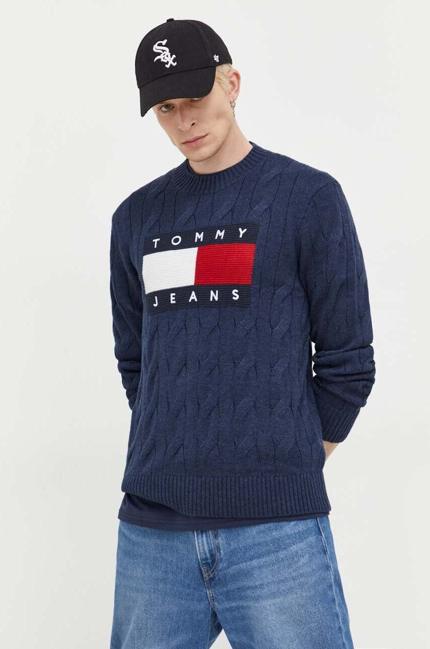 Tommy Jeans pulover barbati culoarea albastru marin - Pled.ro