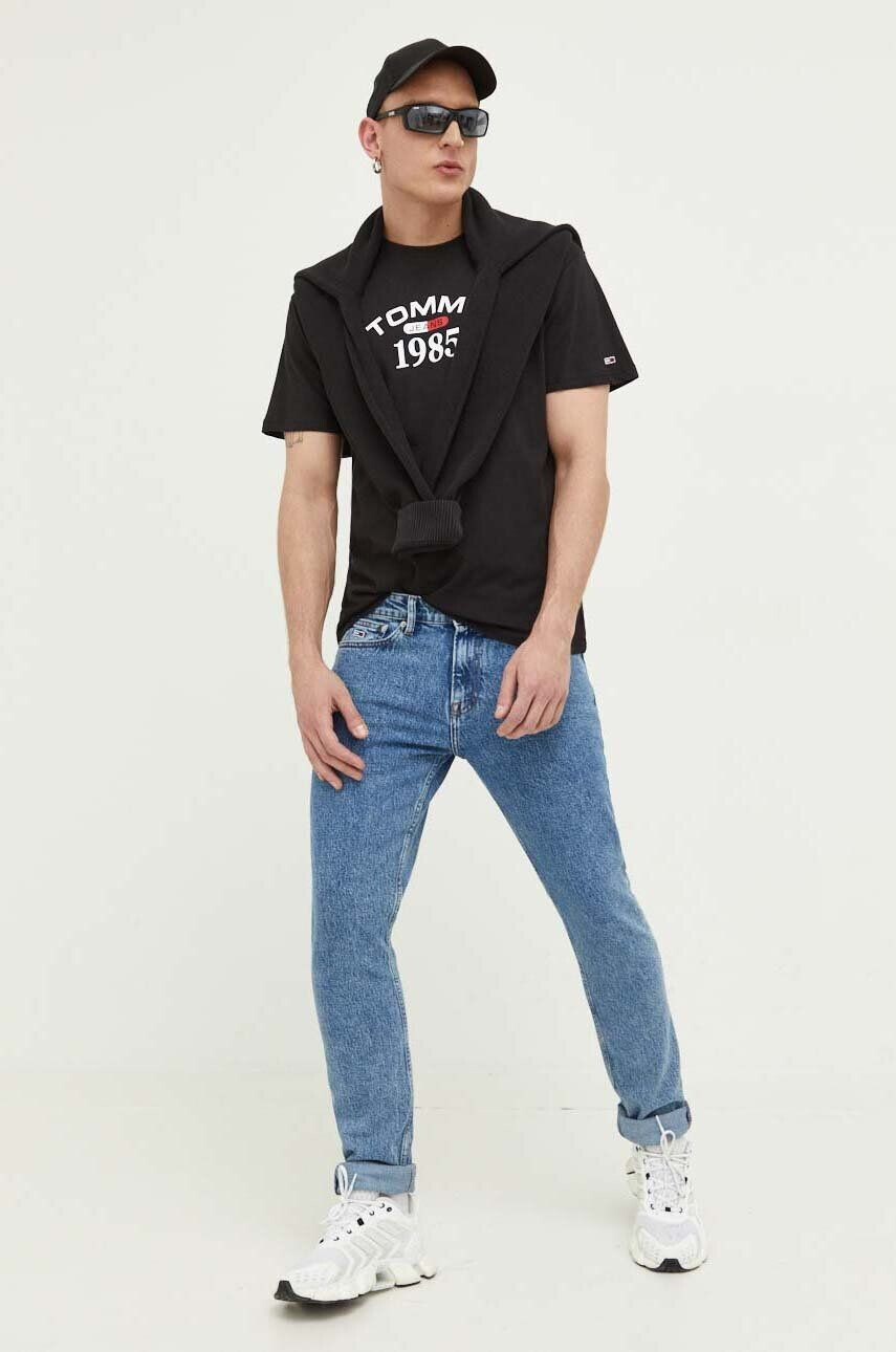 Tommy Jeans Pulover de bumbac bărbați culoarea albastru marin - Pled.ro