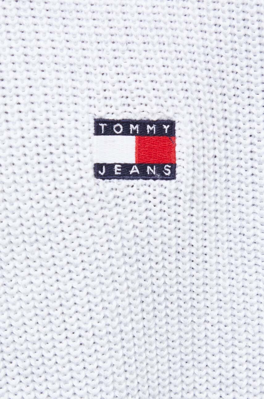 Tommy Jeans pulover de bumbac culoarea albastru marin cu turtleneck - Pled.ro