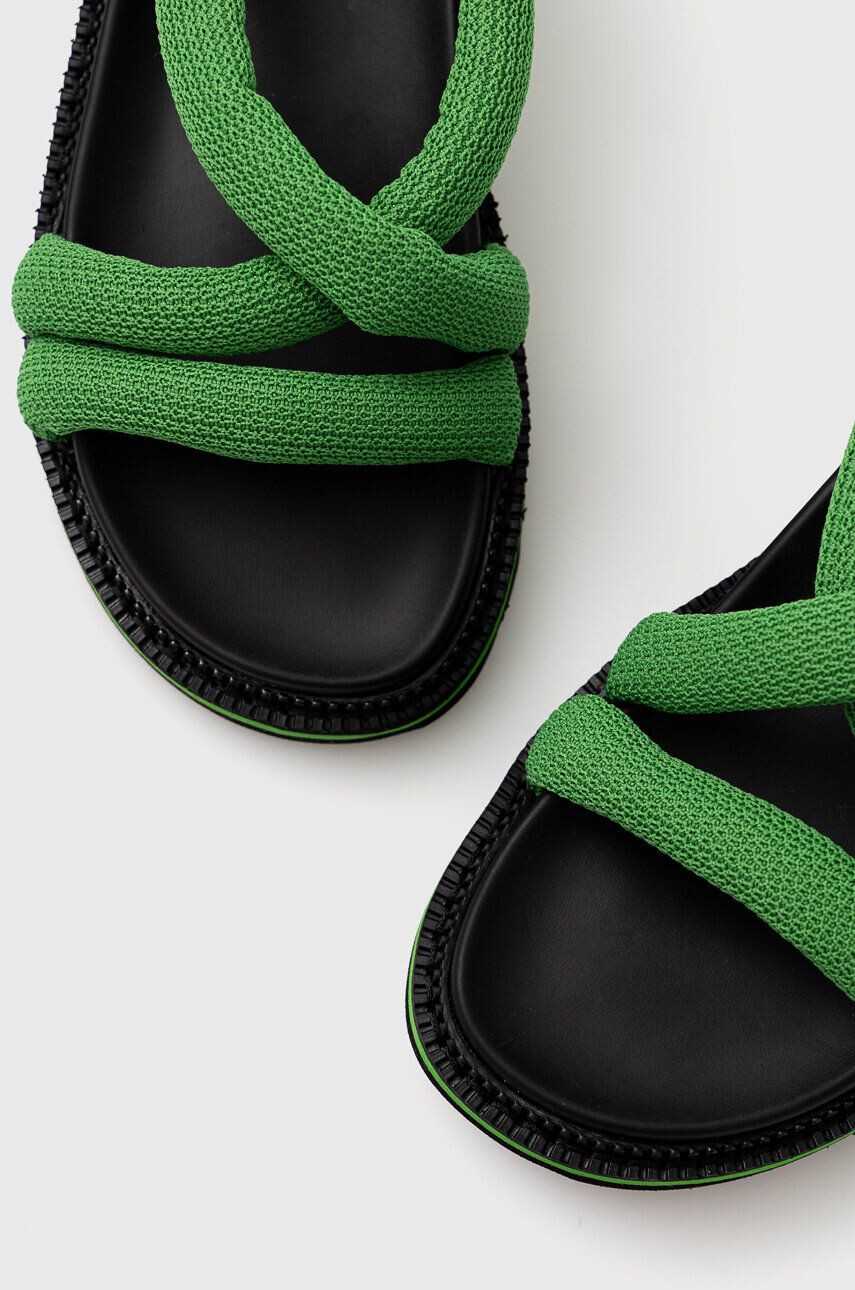 Tommy Jeans sandale CHUNKY SANDAL femei culoarea verde cu platforma EN0EN02073 - Pled.ro