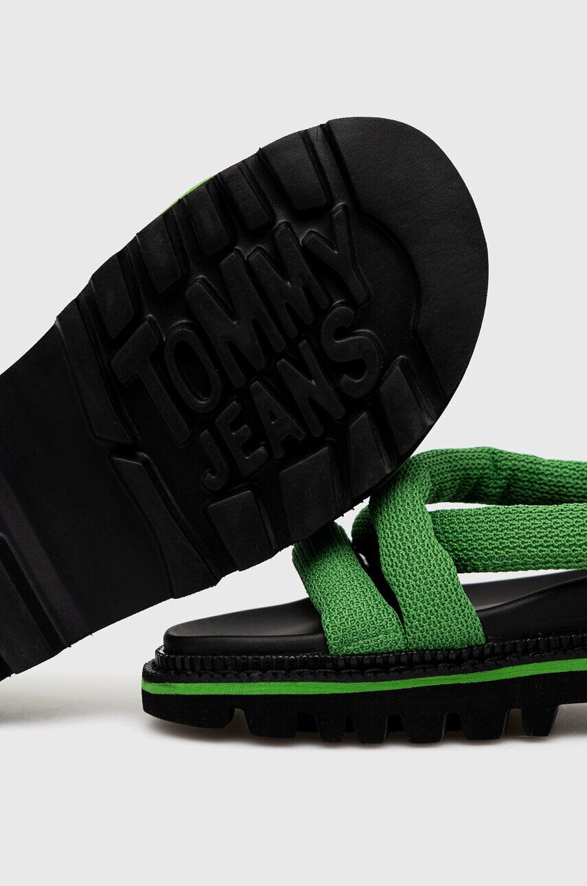 Tommy Jeans sandale CHUNKY SANDAL femei culoarea verde cu platforma EN0EN02073 - Pled.ro