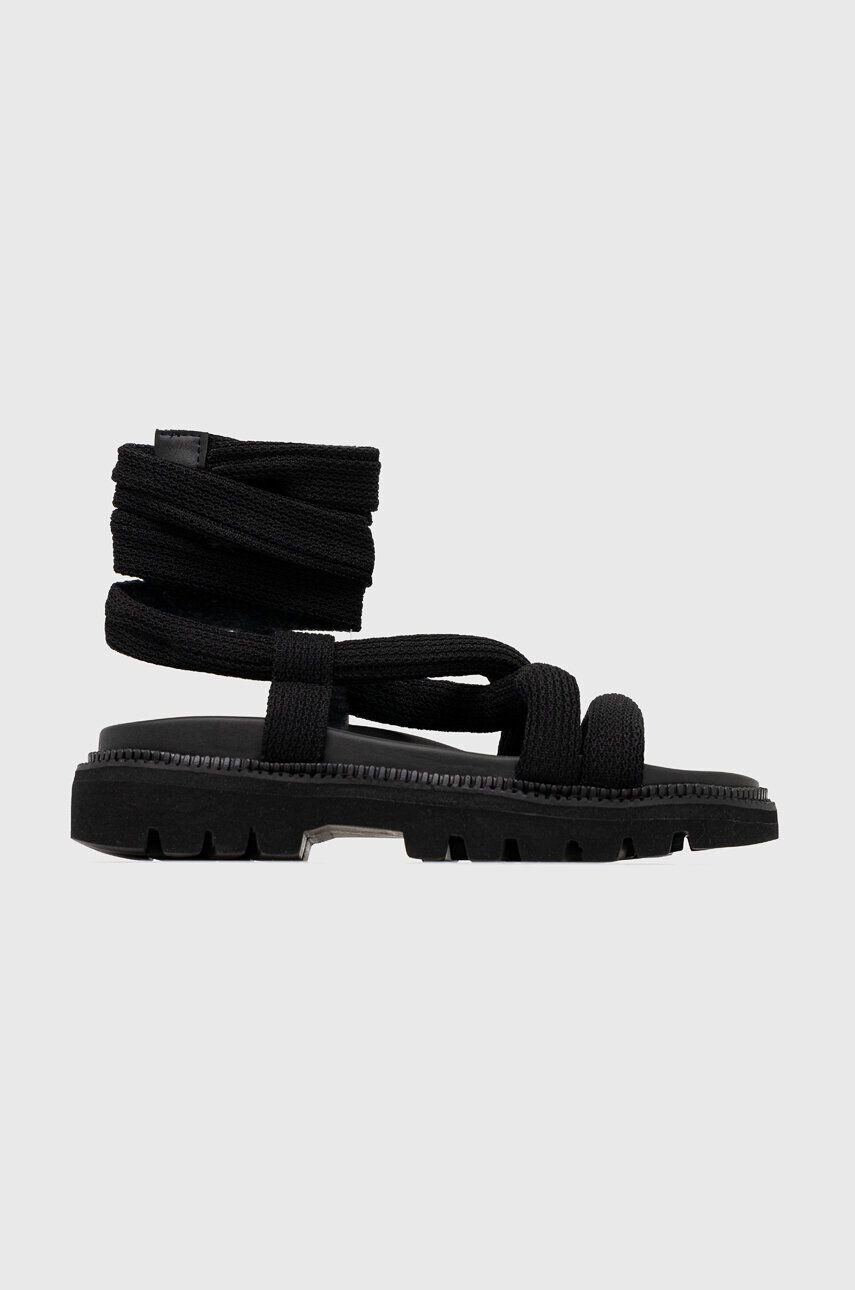 Tommy Jeans sandale CHUNKY SANDAL femei culoarea negru cu platforma EN0EN02073 - Pled.ro