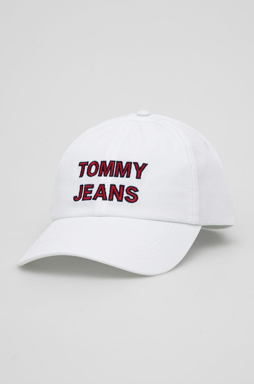 Tommy Jeans Căciulă culoarea alb cu imprimeu - Pled.ro