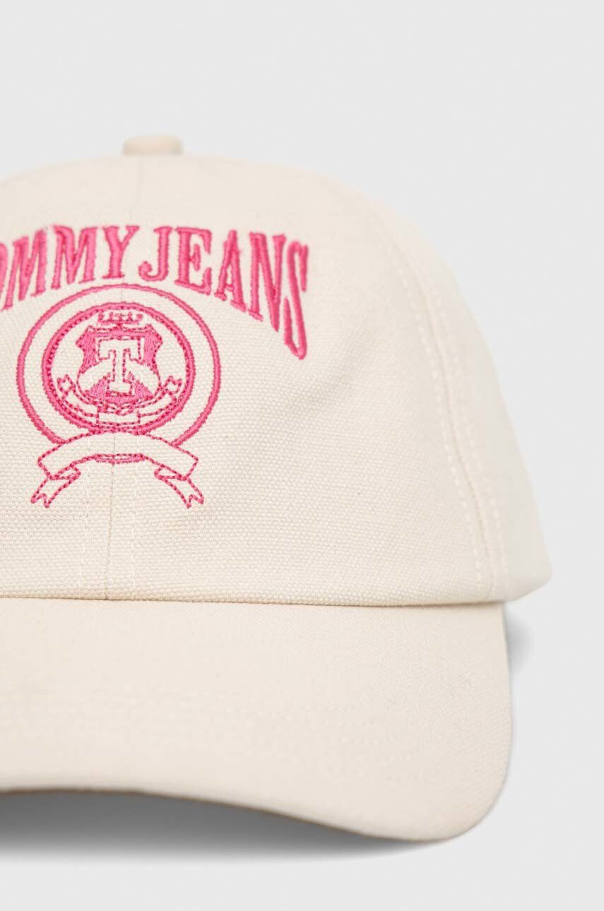 Tommy Jeans șapcă de baseball din bumbac culoarea bej cu imprimeu - Pled.ro