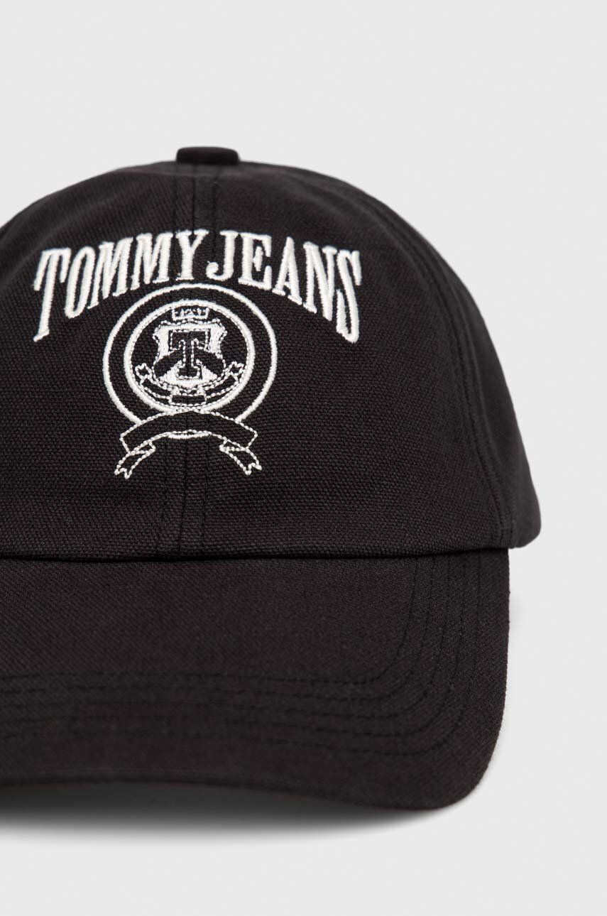 Tommy Jeans șapcă de baseball din bumbac culoarea negru cu imprimeu - Pled.ro