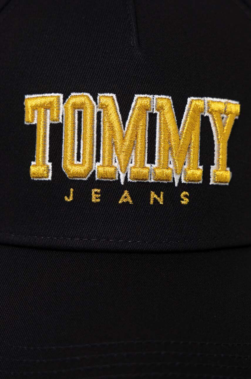 Tommy Jeans șapcă de baseball din bumbac culoarea negru cu imprimeu - Pled.ro