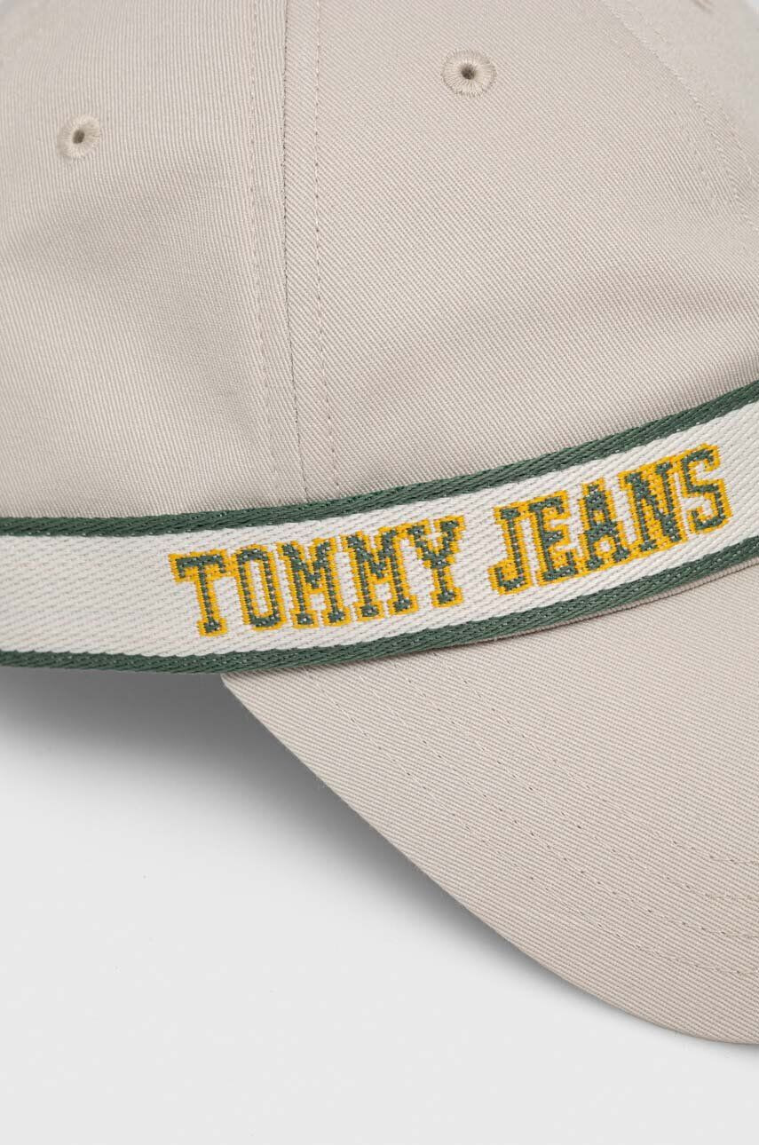 Tommy Jeans șapcă de baseball din bumbac culoarea bej cu imprimeu - Pled.ro