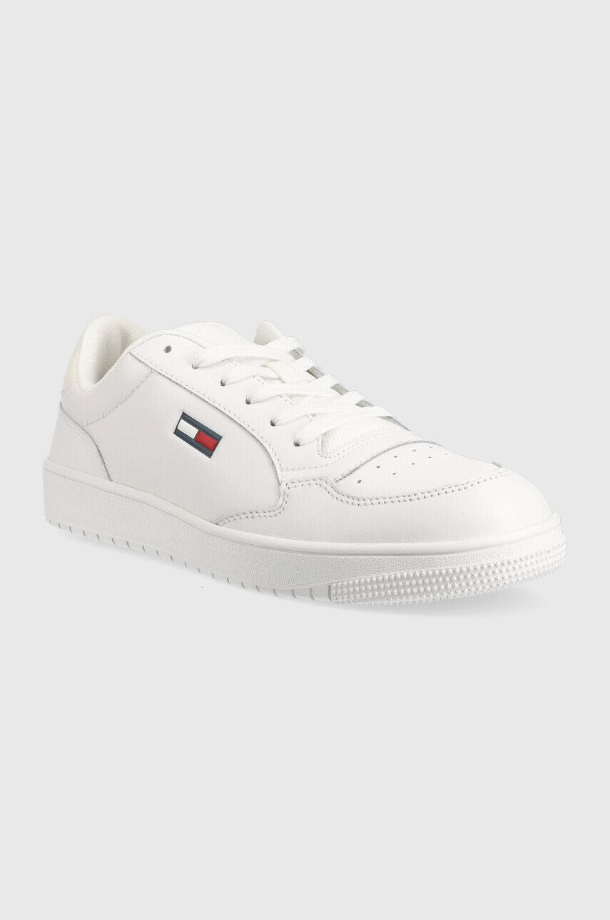 Tommy Jeans sneakers din piele City Leather Cupsole culoarea alb - Pled.ro