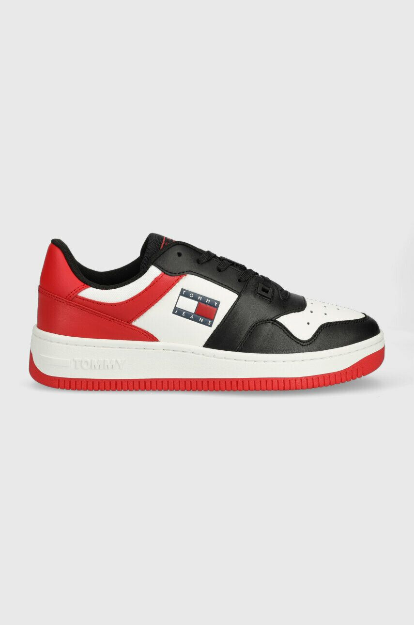 Tommy Jeans sneakers din piele BASKET LEATHER culoarea rosu EM0EM01162 - Pled.ro