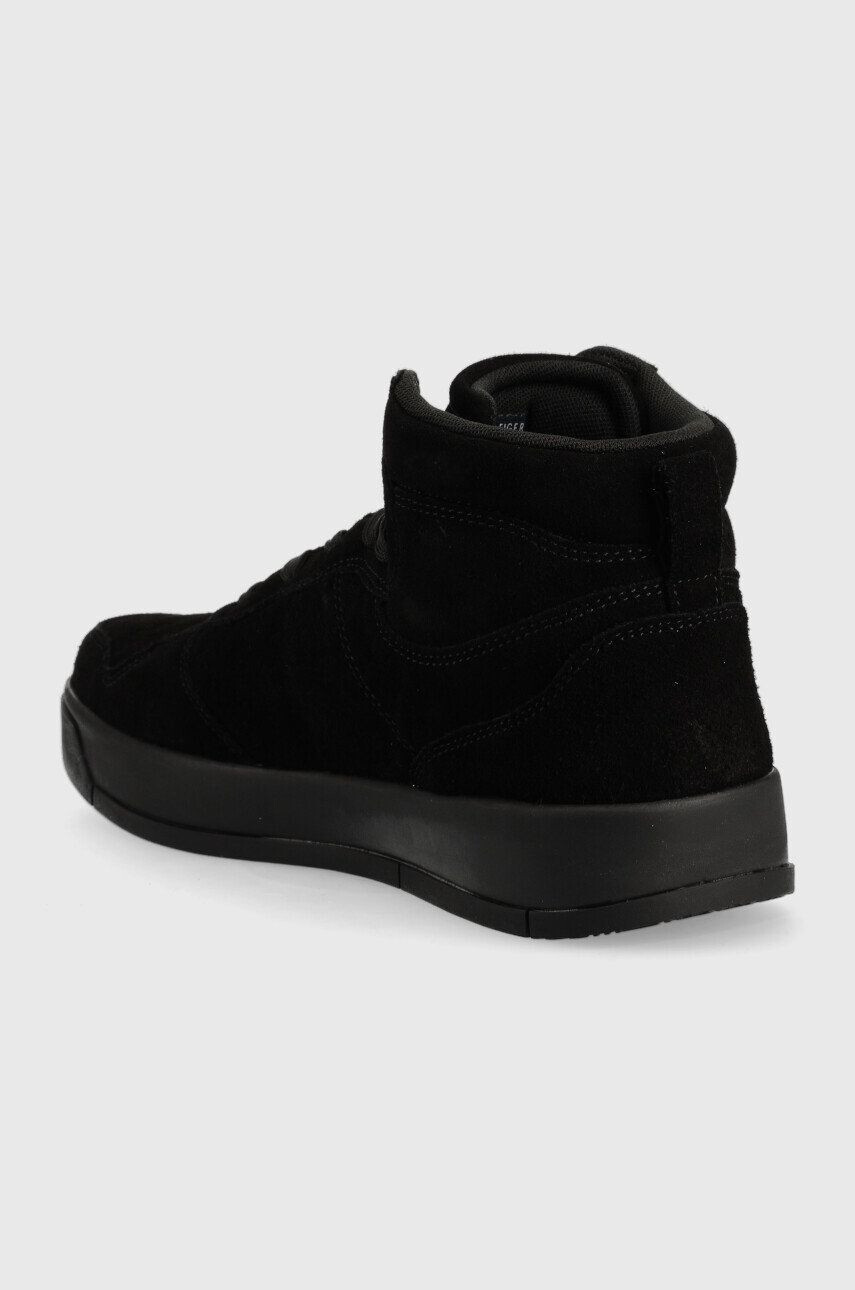 Tommy Jeans sneakers din piele intoarsă Suede Basket Midcut culoarea negru - Pled.ro