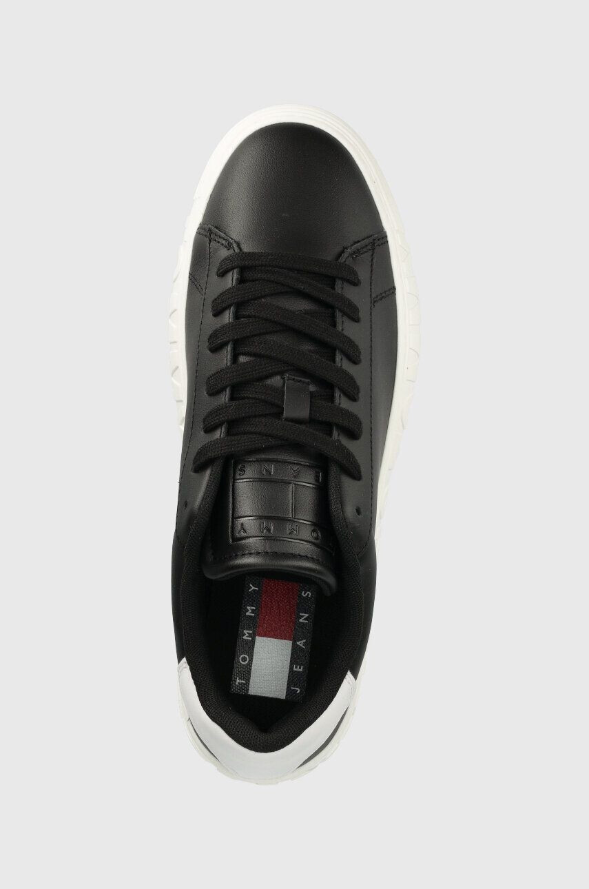 Tommy Jeans sneakers din piele LEATHER OUTSOLE culoarea negru EM0EM01159 - Pled.ro