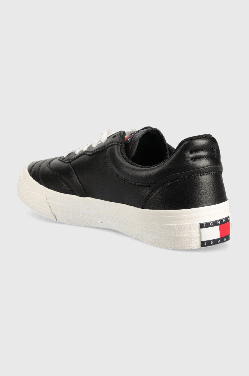 Tommy Jeans sneakers din piele Leather Soccer Vulc culoarea negru - Pled.ro