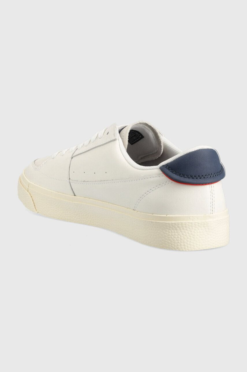 Tommy Jeans sneakers din piele VULCANIZED ESS culoarea alb EM0EM01106 - Pled.ro