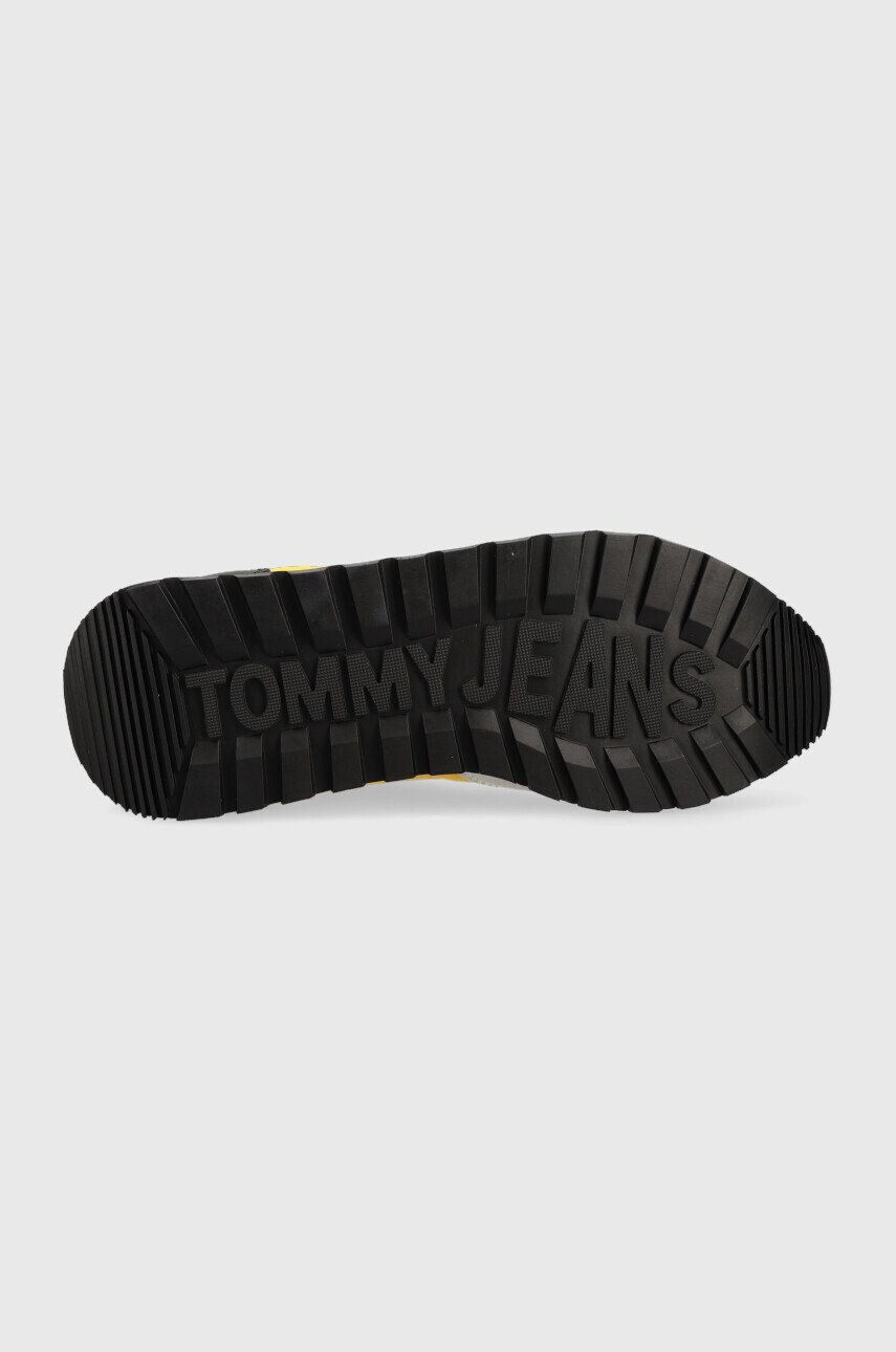 Tommy Jeans sneakers EM0EM01136 LEATHER RUNNER culoarea galben - Pled.ro