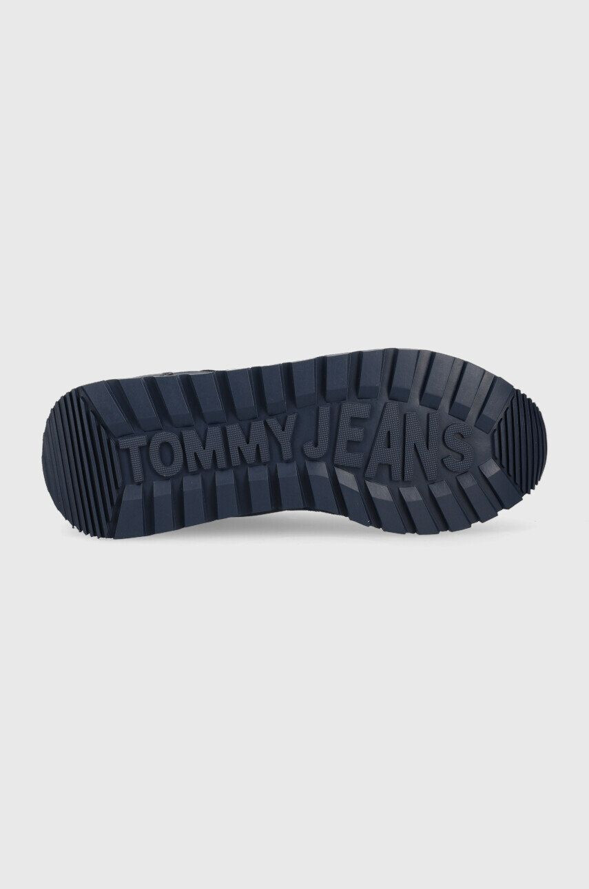 Tommy Jeans sneakers EM0EM01136 LEATHER RUNNER culoarea albastru marin - Pled.ro