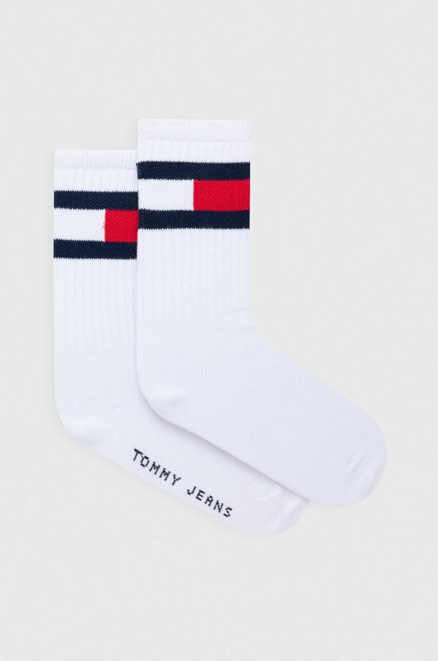 Tommy Jeans sosete femei culoarea alb - Pled.ro