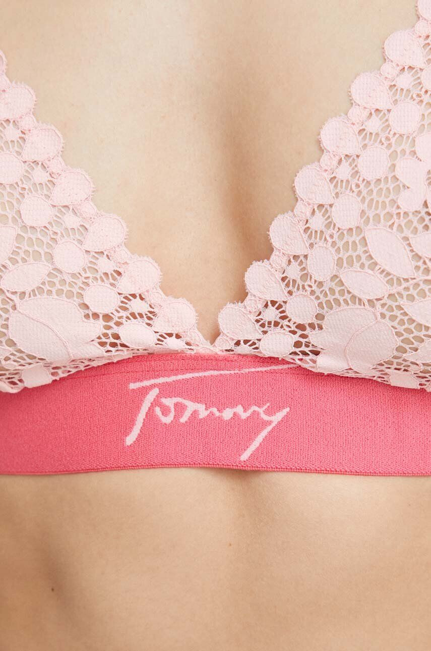 Tommy Jeans sutien culoarea portocaliu dantela neted - Pled.ro