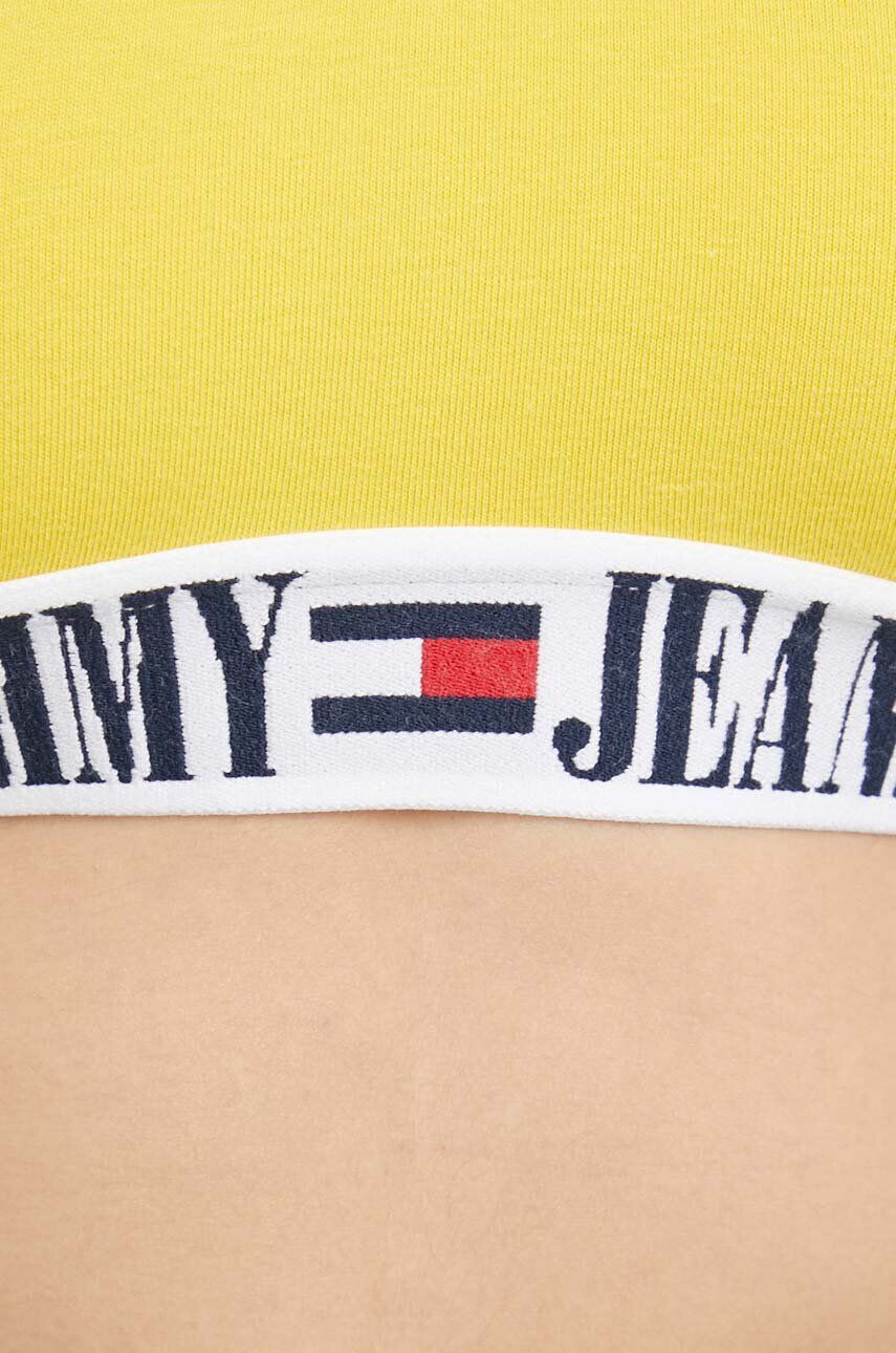 Tommy Jeans sutien culoarea alb neted - Pled.ro