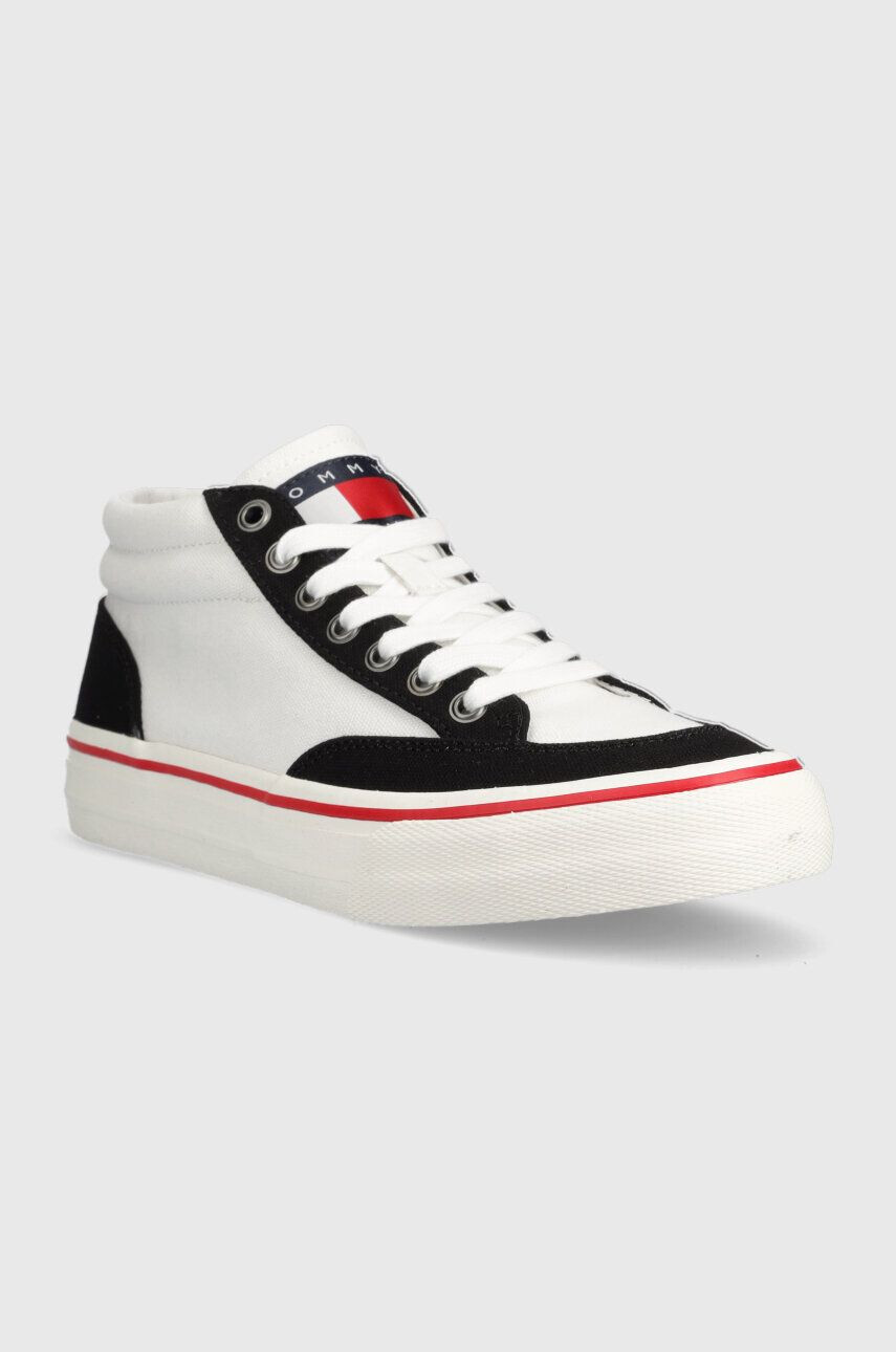 Tommy Jeans tenisi SKATE CANVAS MID barbati culoarea alb EM0EM01154 - Pled.ro