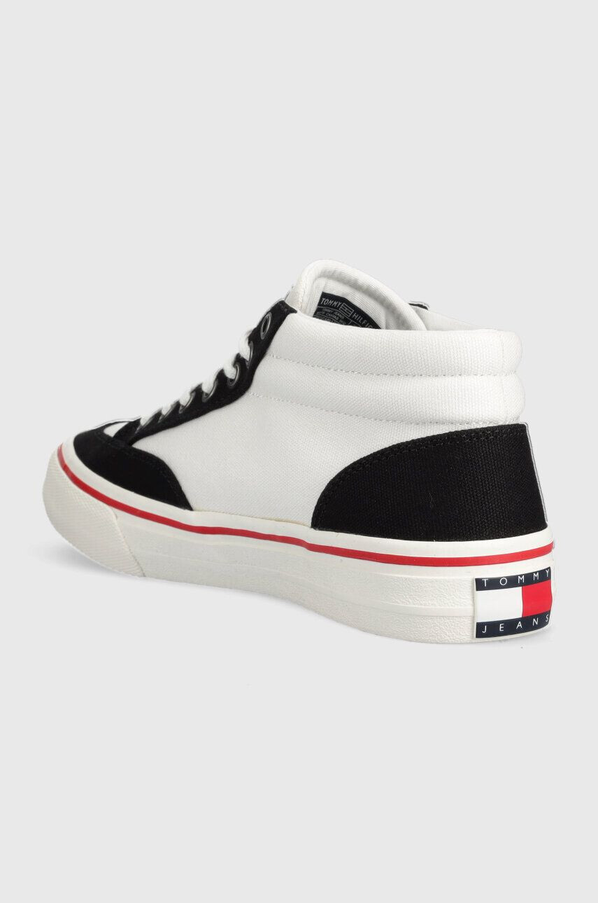 Tommy Jeans tenisi SKATE CANVAS MID barbati culoarea alb EM0EM01154 - Pled.ro