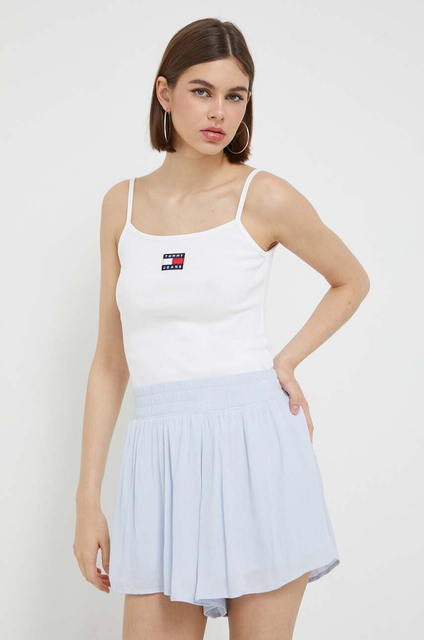 Tommy Jeans Tommy Hilfiger top femei culoarea alb - Pled.ro