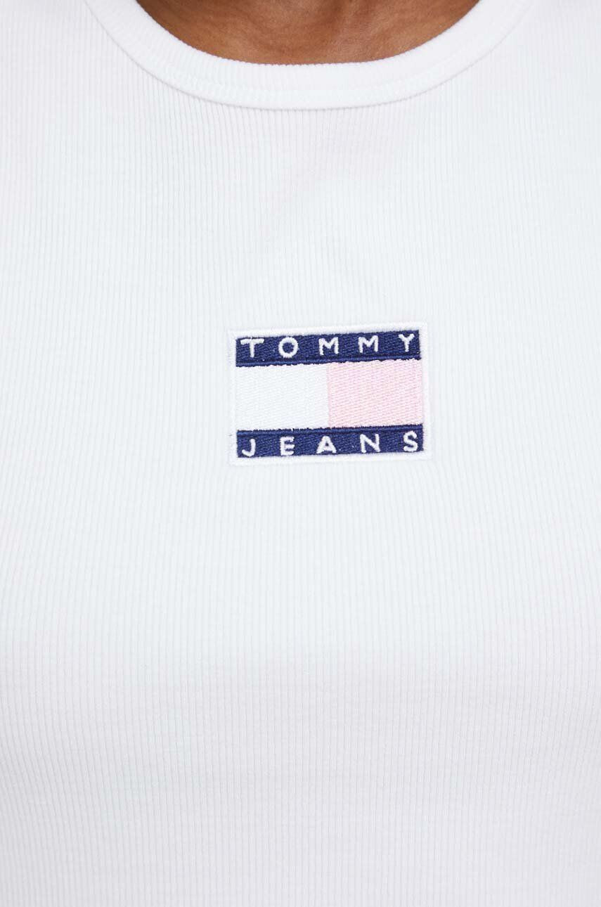 Tommy Jeans top femei culoarea alb - Pled.ro