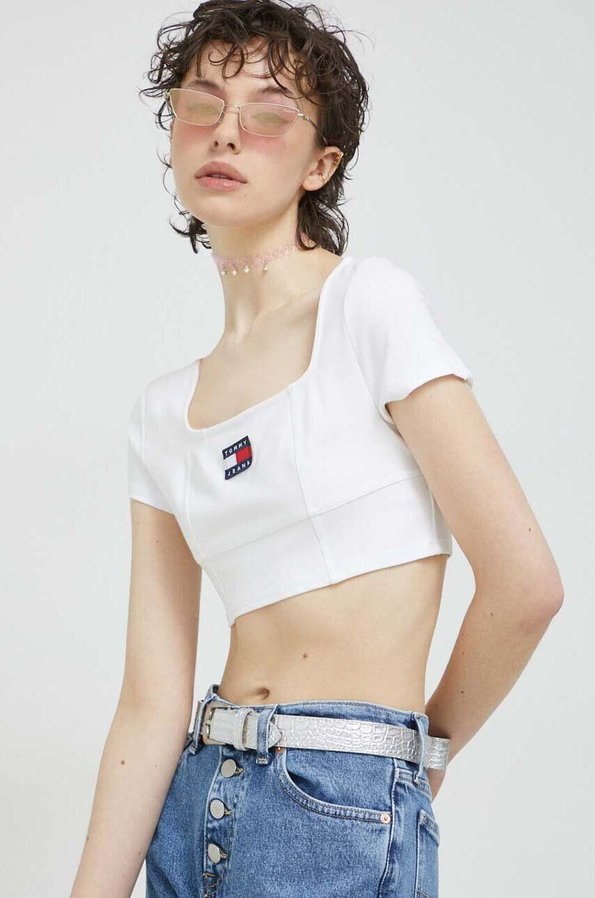 Tommy Jeans top femei culoarea albastru marin - Pled.ro