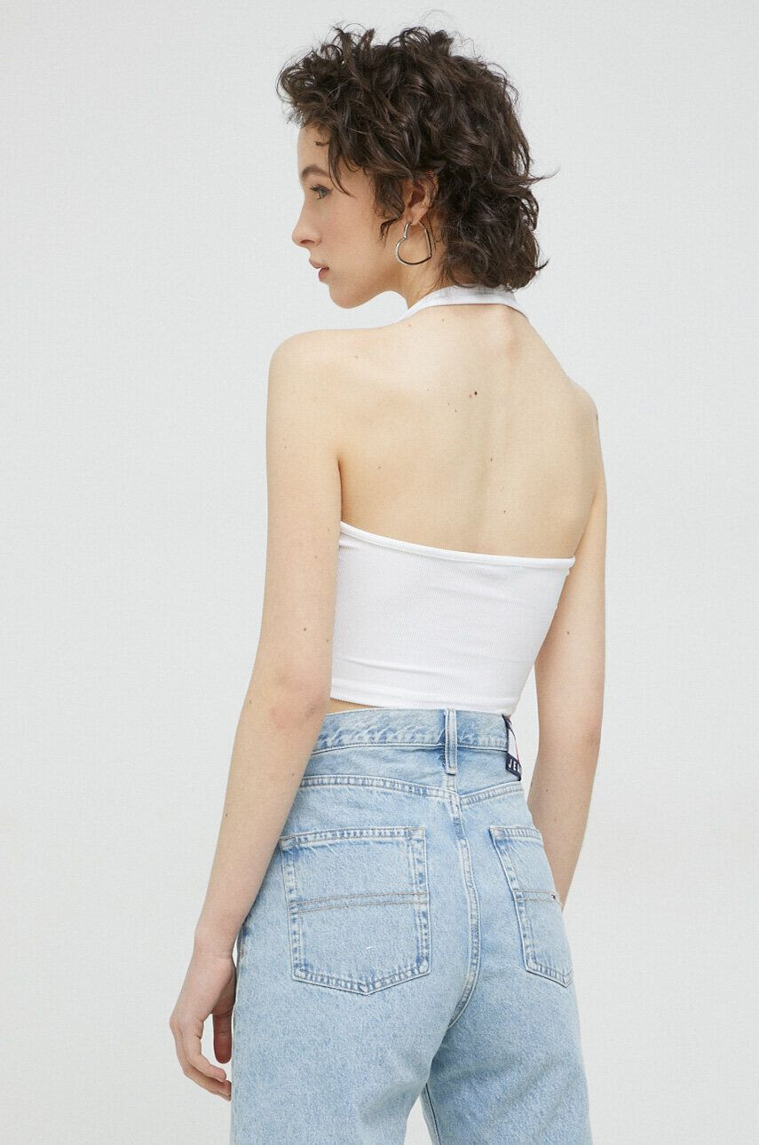 Tommy Jeans top femei culoarea alb - Pled.ro