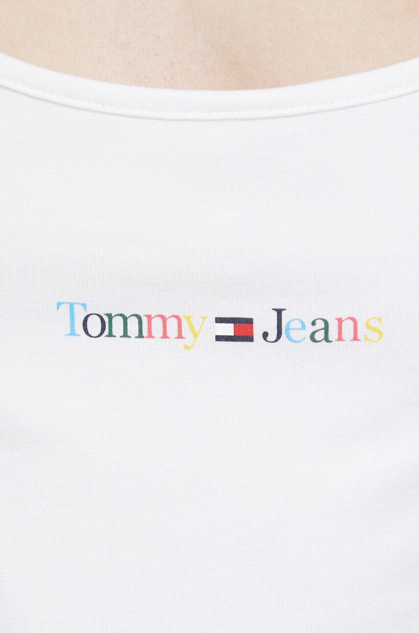 Tommy Jeans top femei culoarea alb - Pled.ro