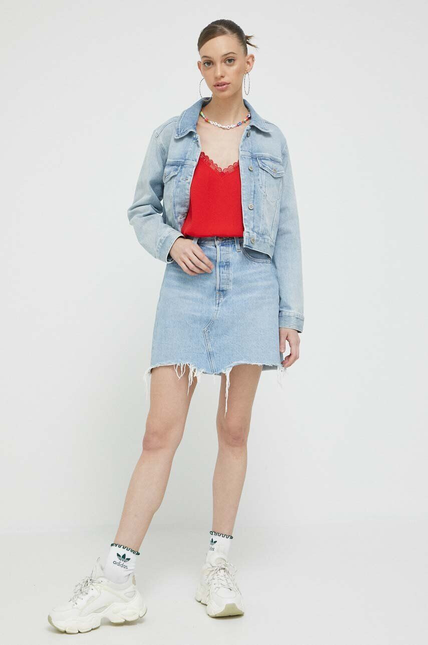 Tommy Jeans top femei culoarea rosu - Pled.ro