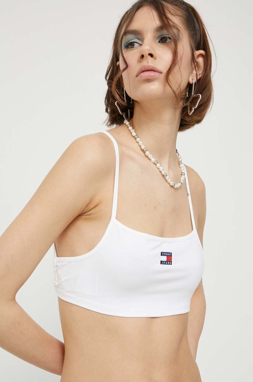 Tommy Jeans top femei culoarea alb - Pled.ro