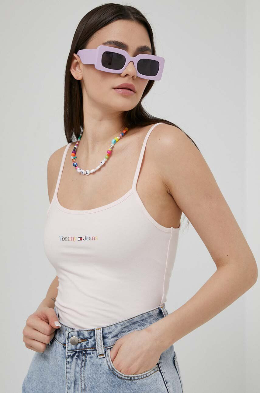 Tommy Jeans top femei culoarea roz - Pled.ro