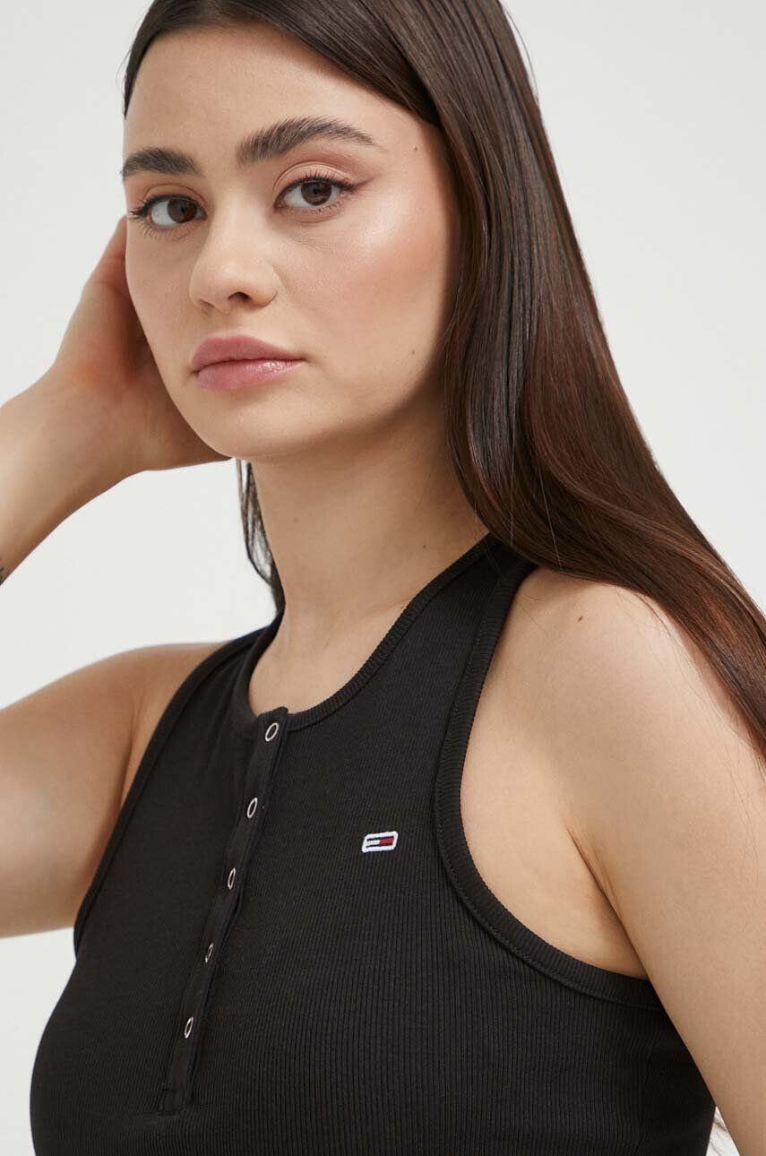 Tommy Jeans top femei culoarea negru - Pled.ro