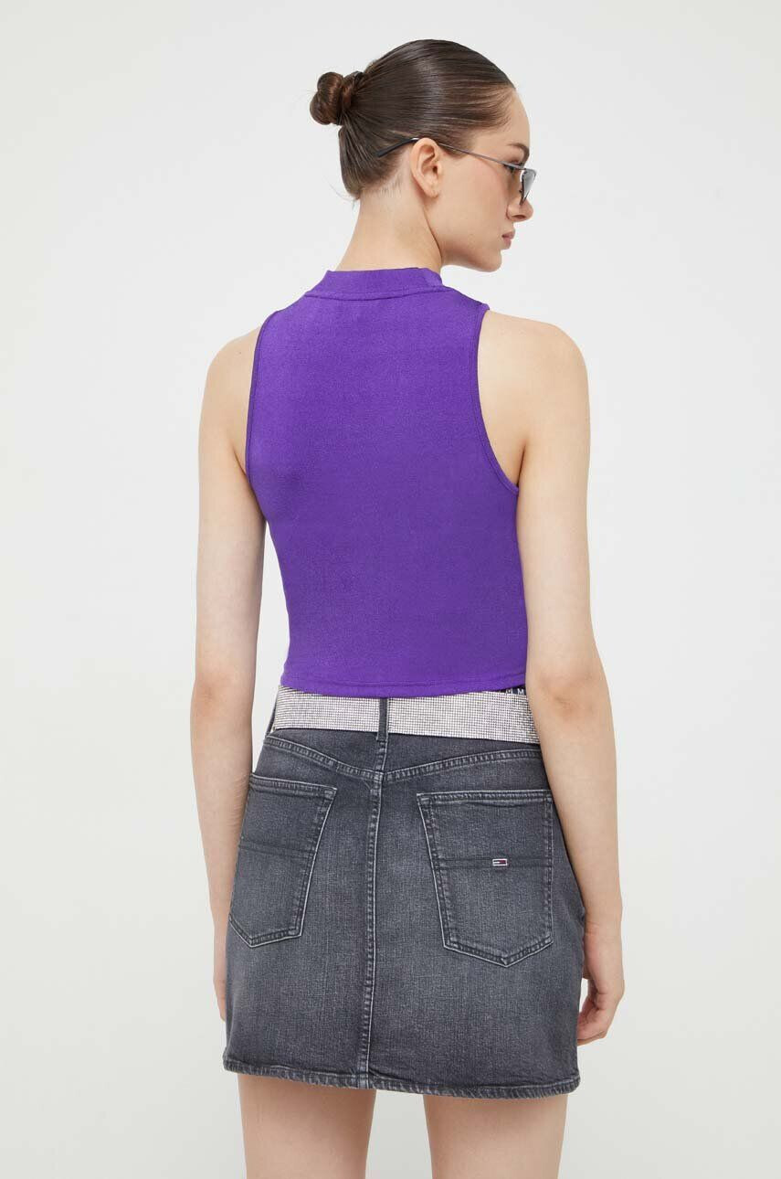 Tommy Jeans top femei culoarea violet cu turtleneck - Pled.ro