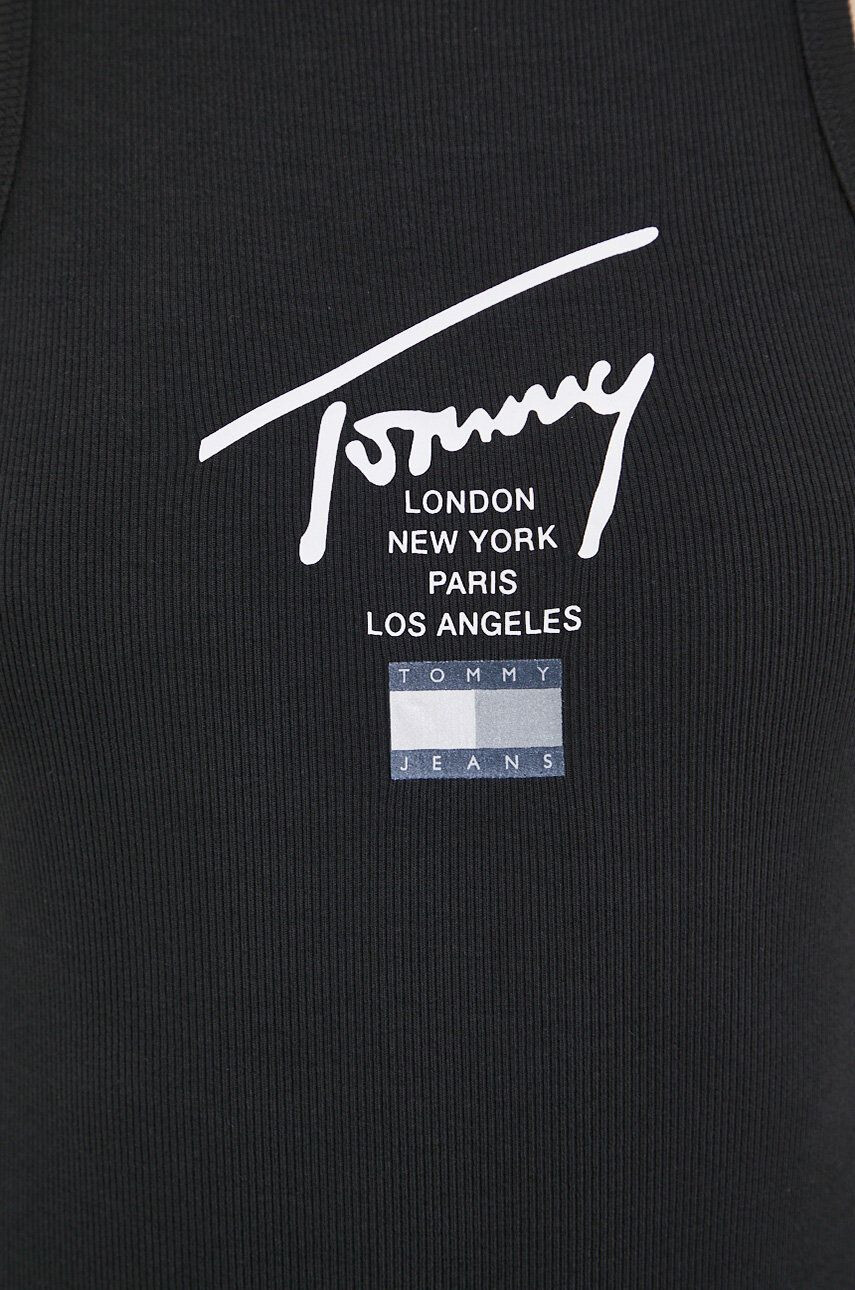 Tommy Jeans top femei culoarea negru - Pled.ro