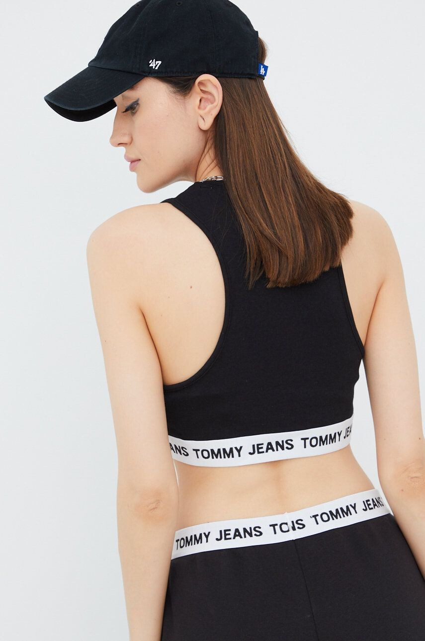 Tommy Jeans top femei culoarea negru - Pled.ro