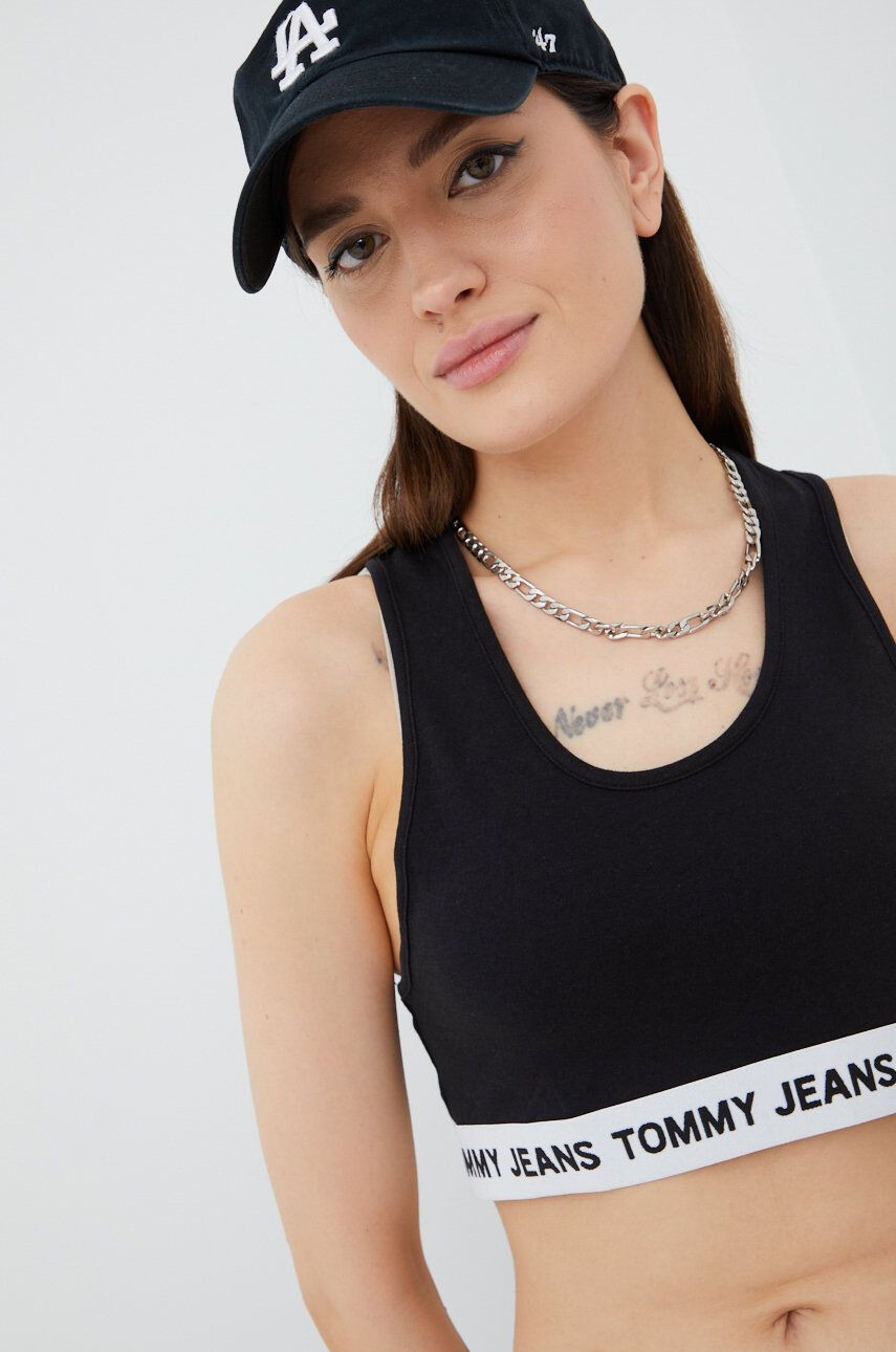 Tommy Jeans top femei culoarea negru - Pled.ro