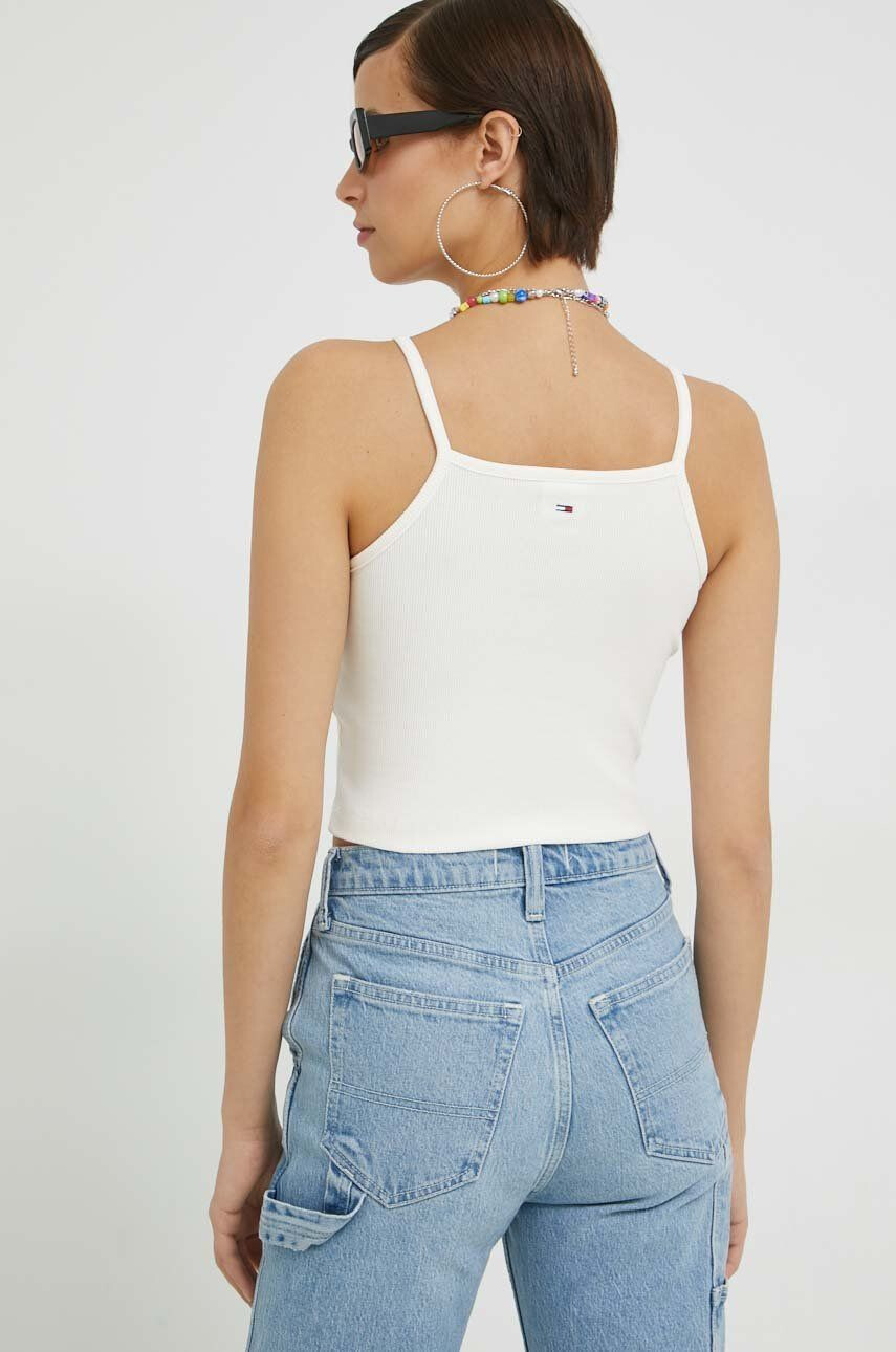 Tommy Jeans top femei culoarea bej - Pled.ro