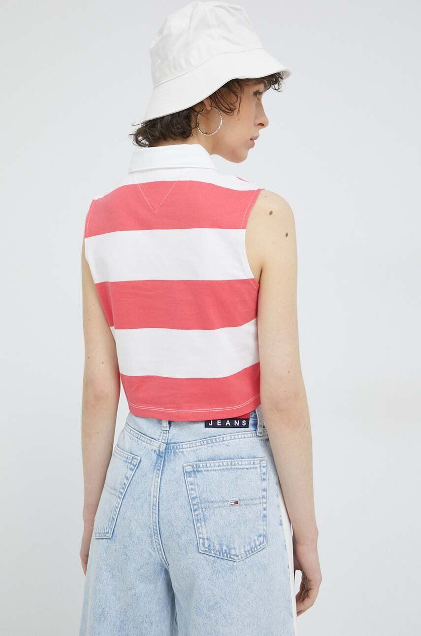 Tommy Jeans top din bumbac culoarea roz - Pled.ro