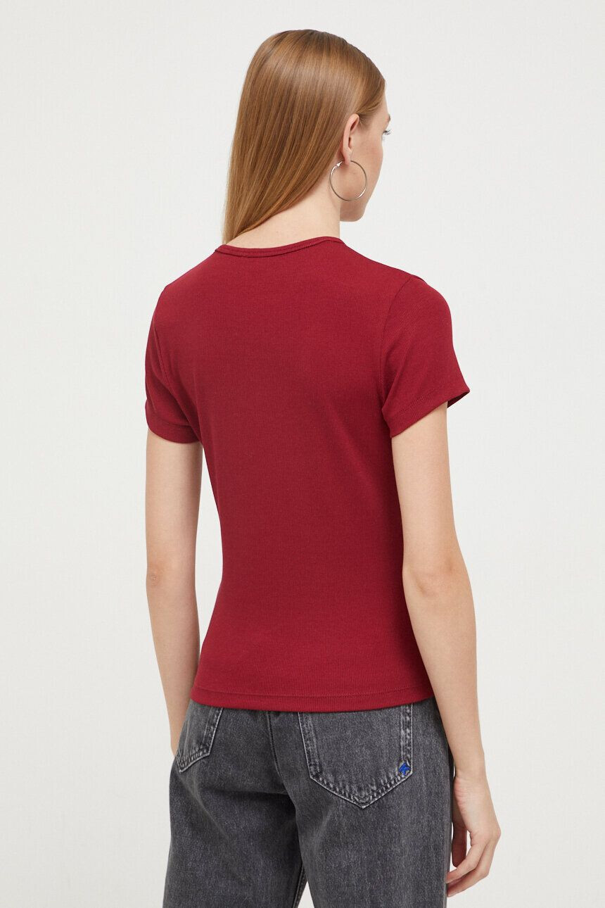 Tommy Jeans tricou femei culoarea bordo - Pled.ro